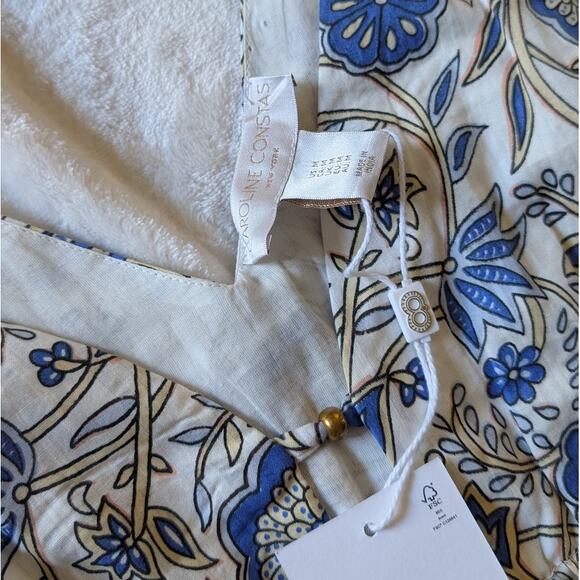 NWT  Caroline Constas Blue Floral Cotton/Modal Sleeveless Midi Dress, size M - Picture 6 of 12